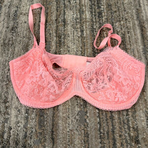 Victoria Secret Dream Angels Lace Push-Up W/O Padding Bra 36DD Salmon SKU744